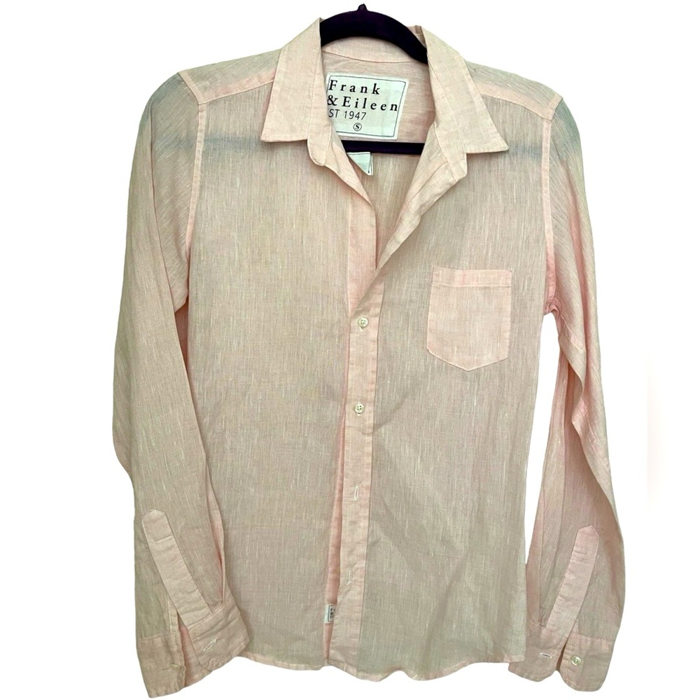 Frank & Eileen Pink Linen Shirt Ladies Sz S